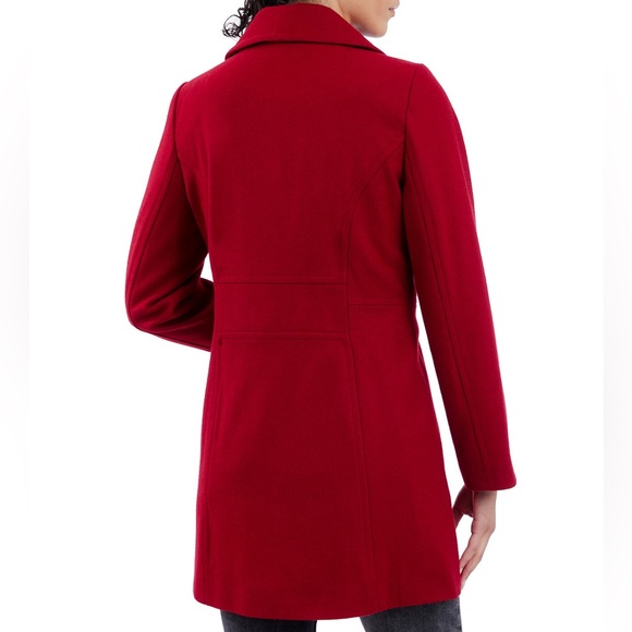 Anne Klein Red Double-Breasted Peacoat - Picture 10 of 12